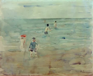 Garçons se baignant dans la mer